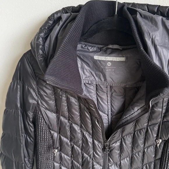 Bernardo Black Quilted Puffer Jacket Thigh Length Cover Butt, Size Medium - Picture 10 of 10